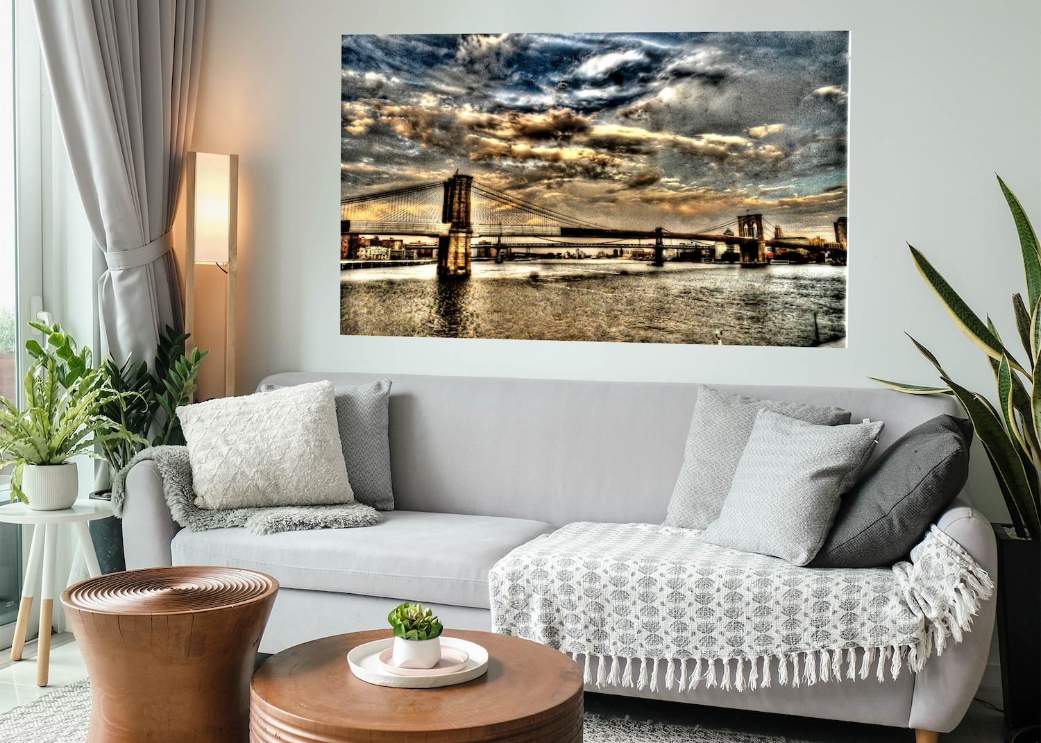 Brooklyn Bridge Manhattan Bridge wall art by Mike Lindwasser